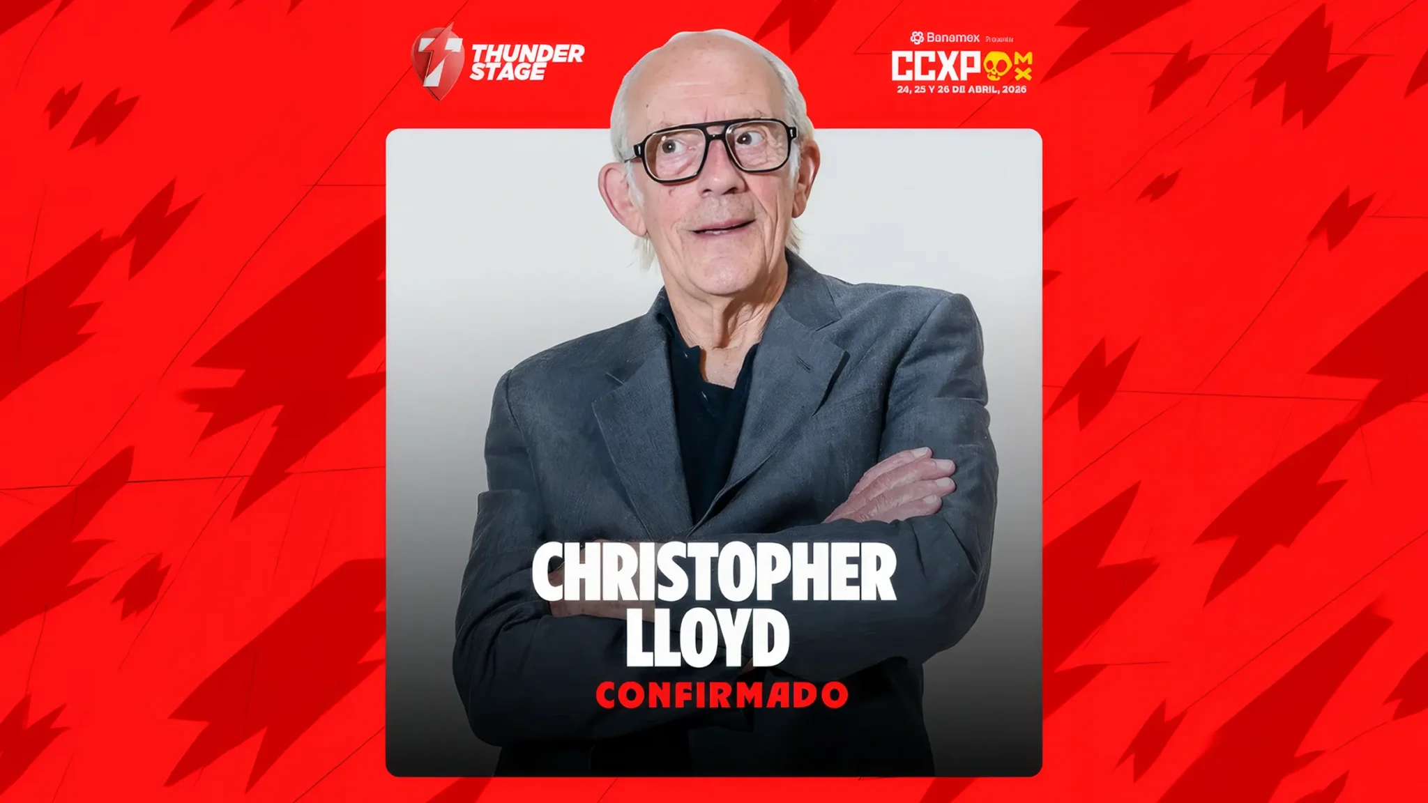 Christopher Lloyd como invitado especial en CCXPMX26 los días 24 y 25 de abril