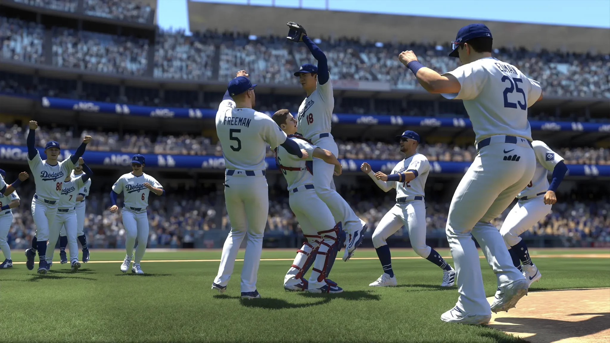 Captura de MLB The Show 26 con un bateador en turno durante un partido en estadio oficial