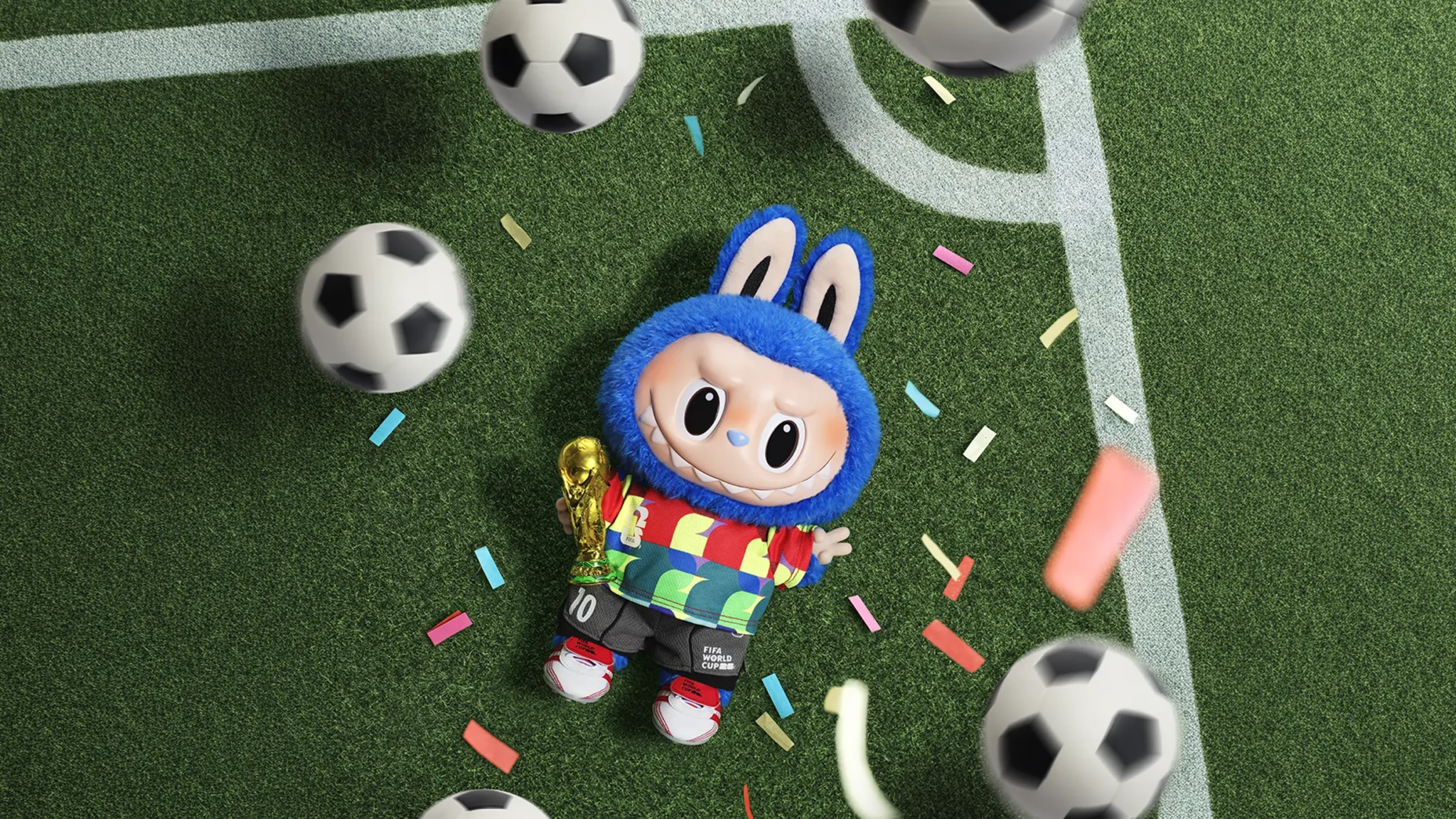 LABUBU con uniforme de futbol en la colección THE MONSTERS x FIFA de POP MART para México