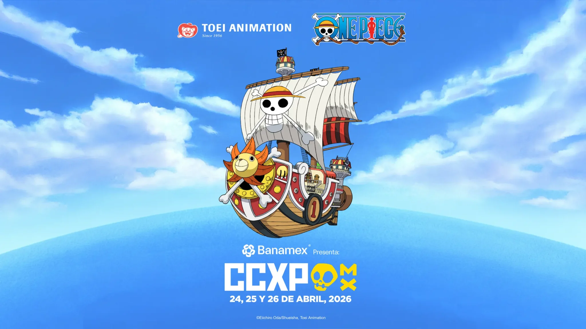 Experiencia oficial de ONE PIECE en CCXPMX26 con stand de Toei Animation en Ciudad de México