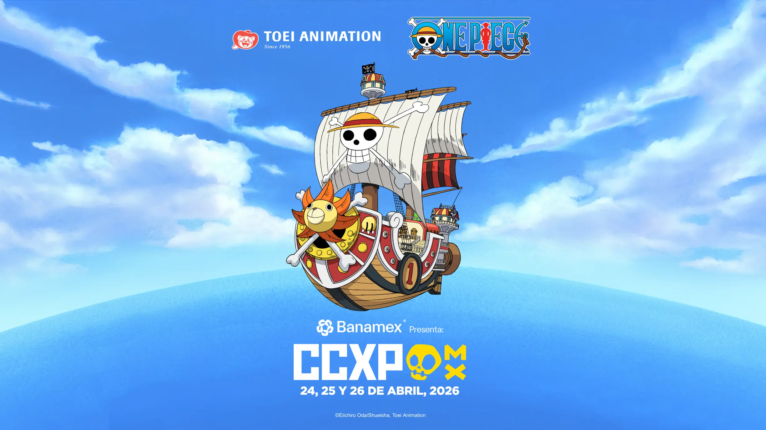 Experiencia oficial de ONE PIECE en CCXPMX26 con stand de Toei Animation en Ciudad de México