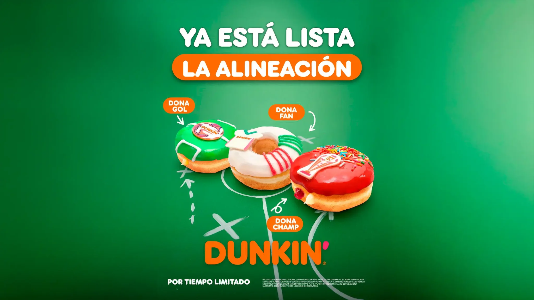 Donas de fútbol de Dunkin Gol, Fan y Champ de edición limitada